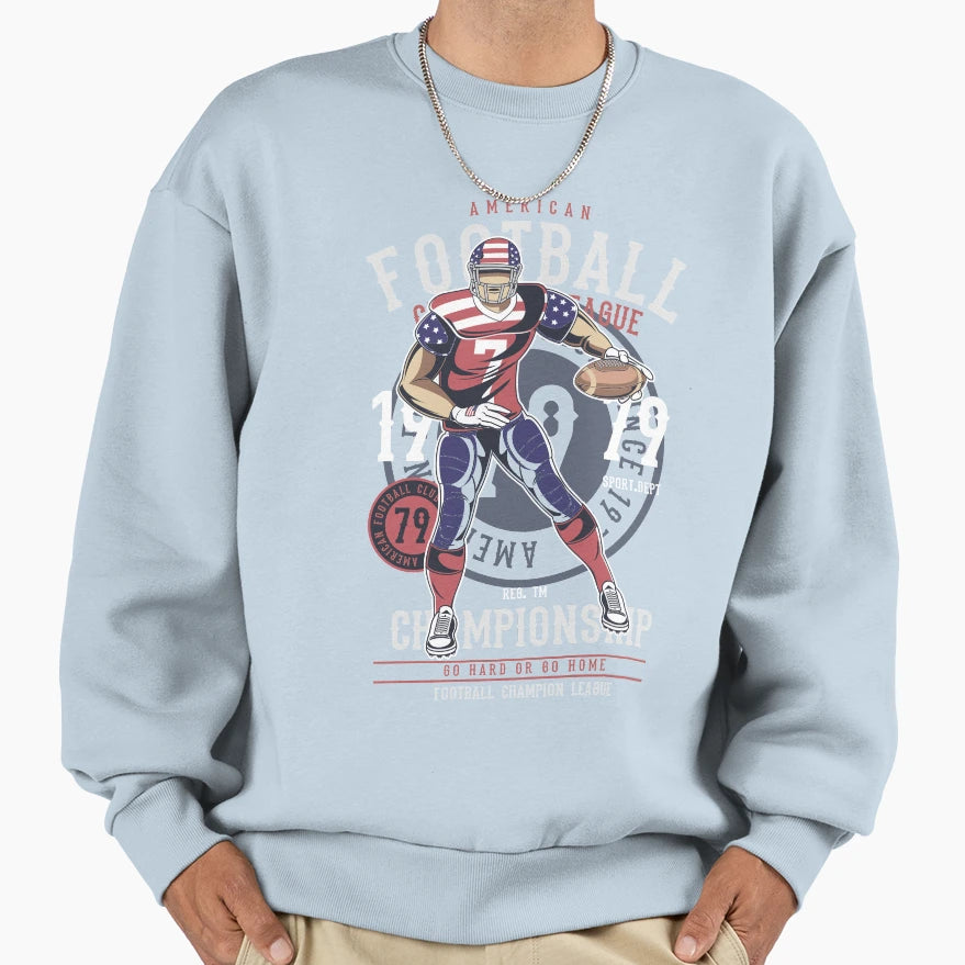 American Football Player Sweatshirt - Fun Novelty Design for Adults - T-Shirt, Sweatshirt, Hoodie