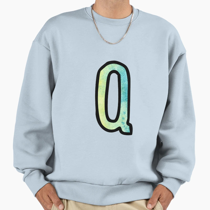Letter Q Sweatshirt - Trendy Graphic for Adults - T-Shirt, Sweatshirt, Hoodie