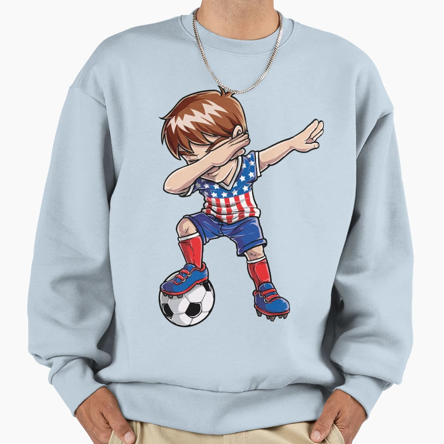 Dabbing Soccer Dab Usa Flag Funny T-Shirt - Streetwear Style Unisex - T-Shirt, Sweatshirt, Hoodie