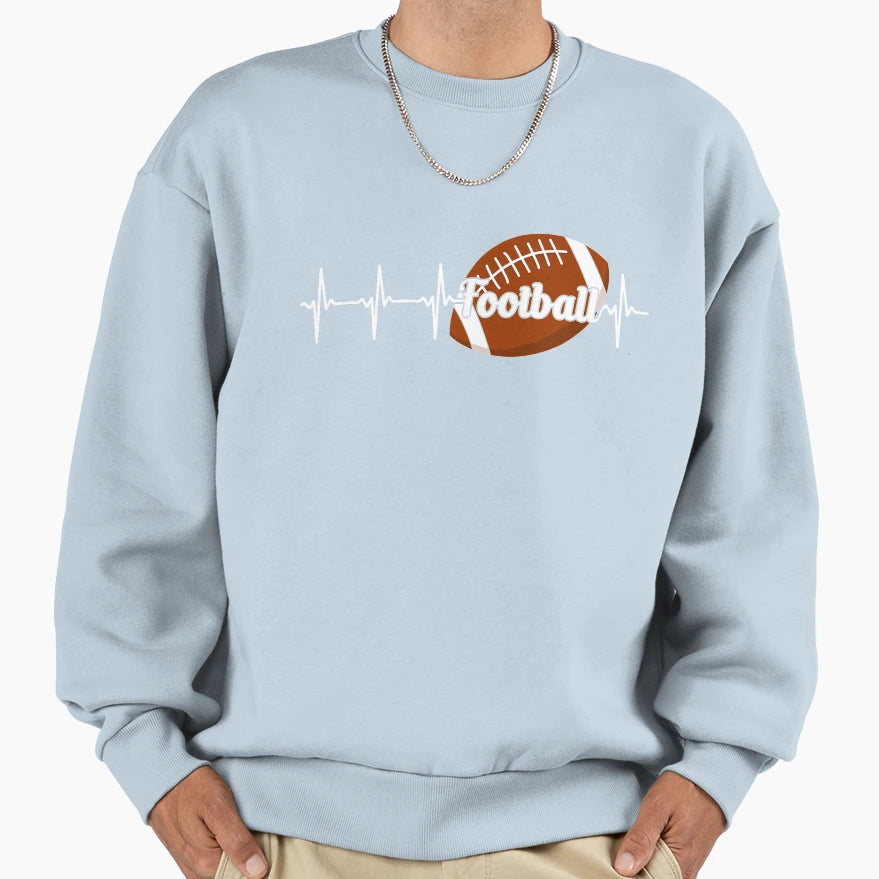 Football Heartbeat Sweatshirt - Aesthetic Graphic Unisex - T-Shirt, Sweatshirt, Hoodie