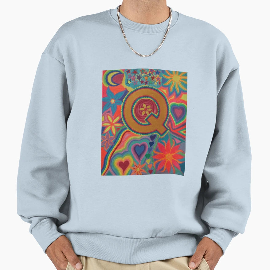 Initial Q Sweatshirt - Unique Graphic Men Women - T-Shirt, Sweatshirt, Hoodie