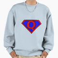 Hero Heroine Superhero Initials Q Sweatshirt - Unique Graphic Unisex - T-Shirt, Sweatshirt, Hoodie