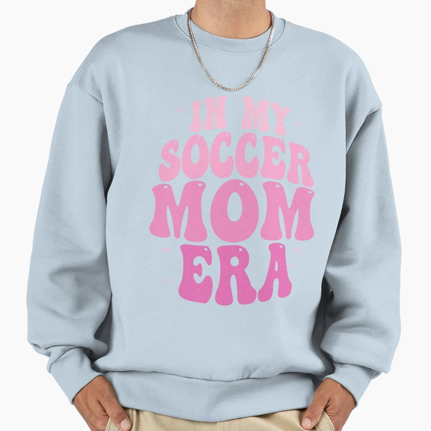 My Soccer Mom Era Groovy Soccer Mama Sweatshirt - Graphic Print Men Women - T-Shirt, Sweatshirt, Hoodie