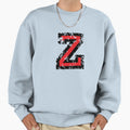Letter Z Distressed Two Color Black Sweatshirt - Unique Graphic Men Women - T-Shirt, Sweatshirt, Hoodie