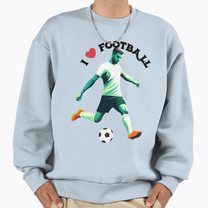 I Love Football Sweatshirt - Custom Art Print Unisex - T-Shirt, Sweatshirt, Hoodie