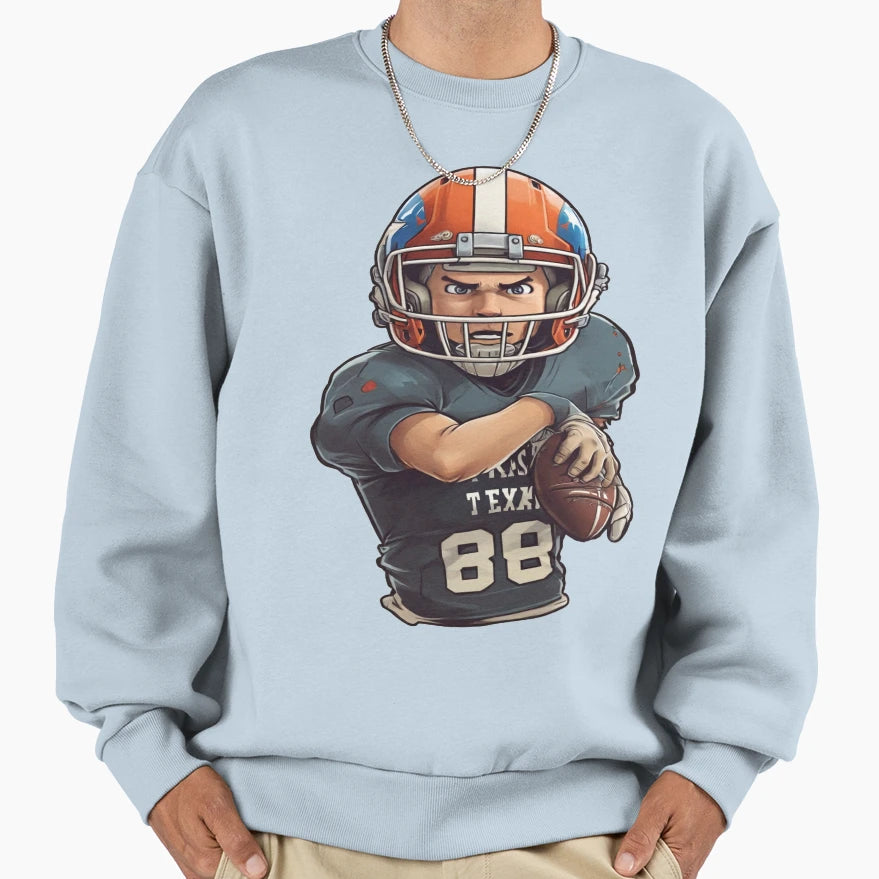 Texas High School Football Player Sweatshirt - Minimalist Print for Adults - T-Shirt, Sweatshirt, Hoodie