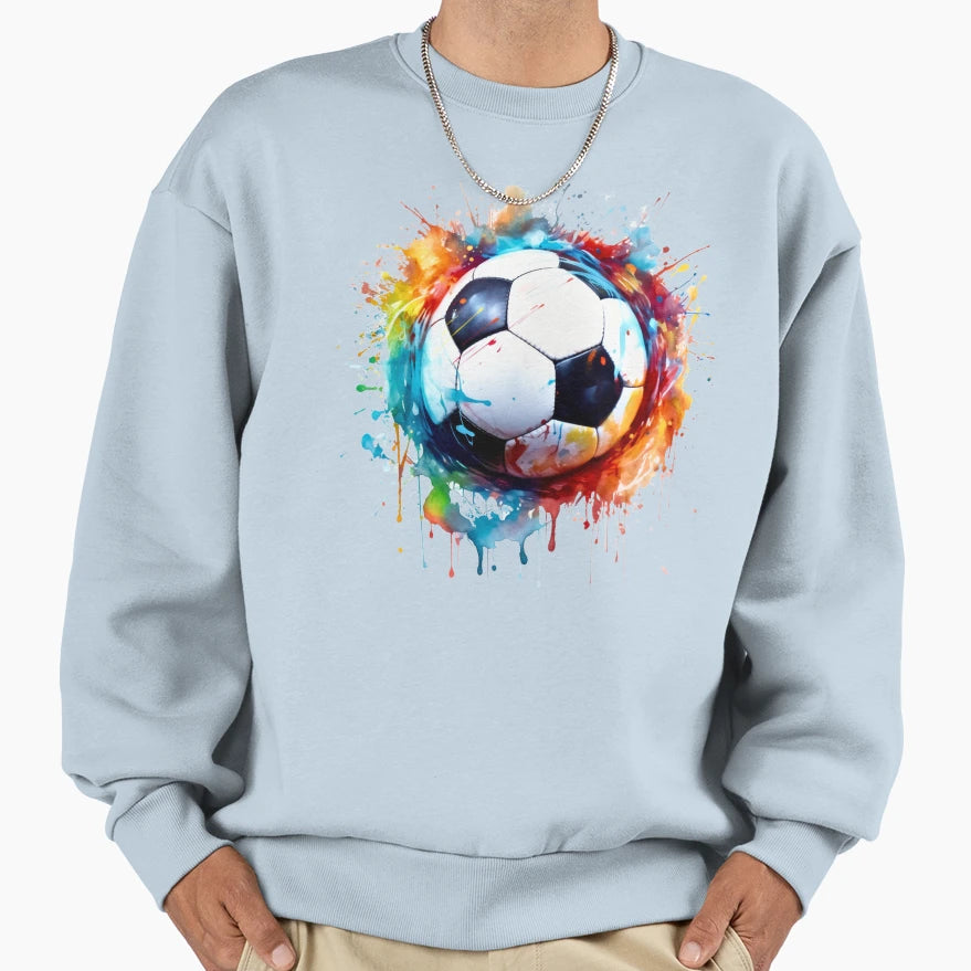 Watercolor Football Simple Colors Sweatshirt - Trendy Graphic for Adults - T-Shirt, Sweatshirt, Hoodie