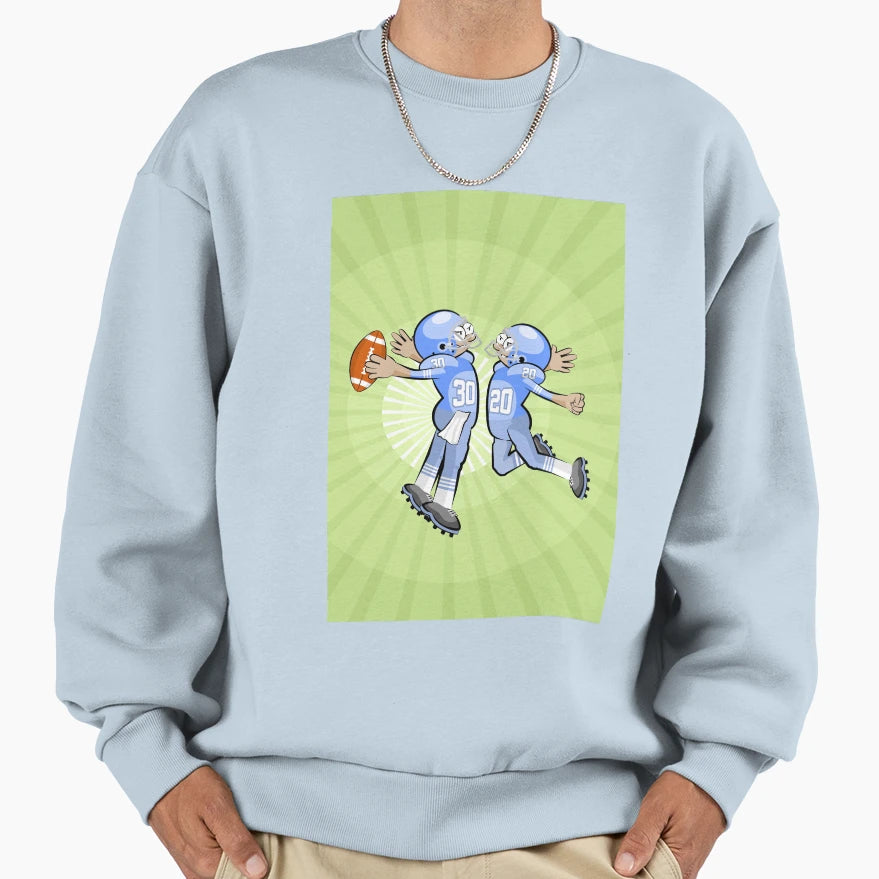 American Football Players Sweatshirt - Fun Novelty Design for Adults - T-Shirt, Sweatshirt, Hoodie