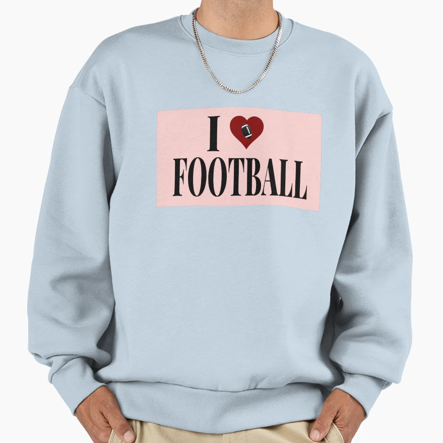 I Heart Football Sweatshirt - Minimalist Print for Adults - T-Shirt, Sweatshirt, Hoodie