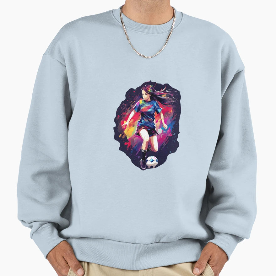 Anime Kicking Soccer Ball Sweatshirt - Graphic Print Unisex - T-Shirt, Sweatshirt, Hoodie