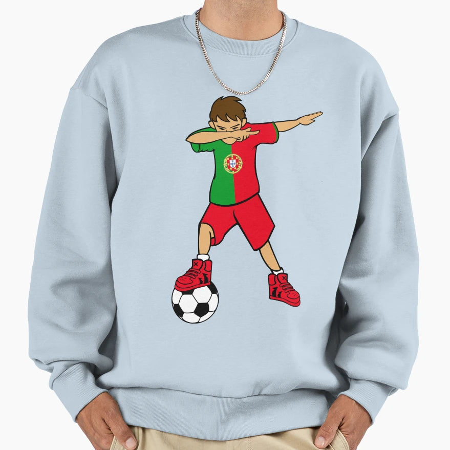 Dabbing Soccer Artwork Portugal Sweatshirt - Novelty Apparel Men Women - T-Shirt, Sweatshirt, Hoodie