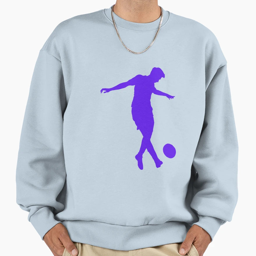 Football Blue Dribble 2 Player Ball Sweatshirt - Unique Graphic Unisex - T-Shirt, Sweatshirt, Hoodie