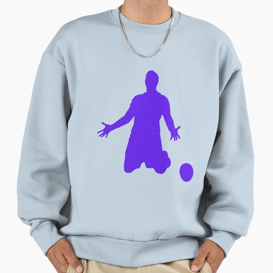Football Blue Celebration Player Sweatshirt - Aesthetic Graphic Unisex - T-Shirt, Sweatshirt, Hoodie