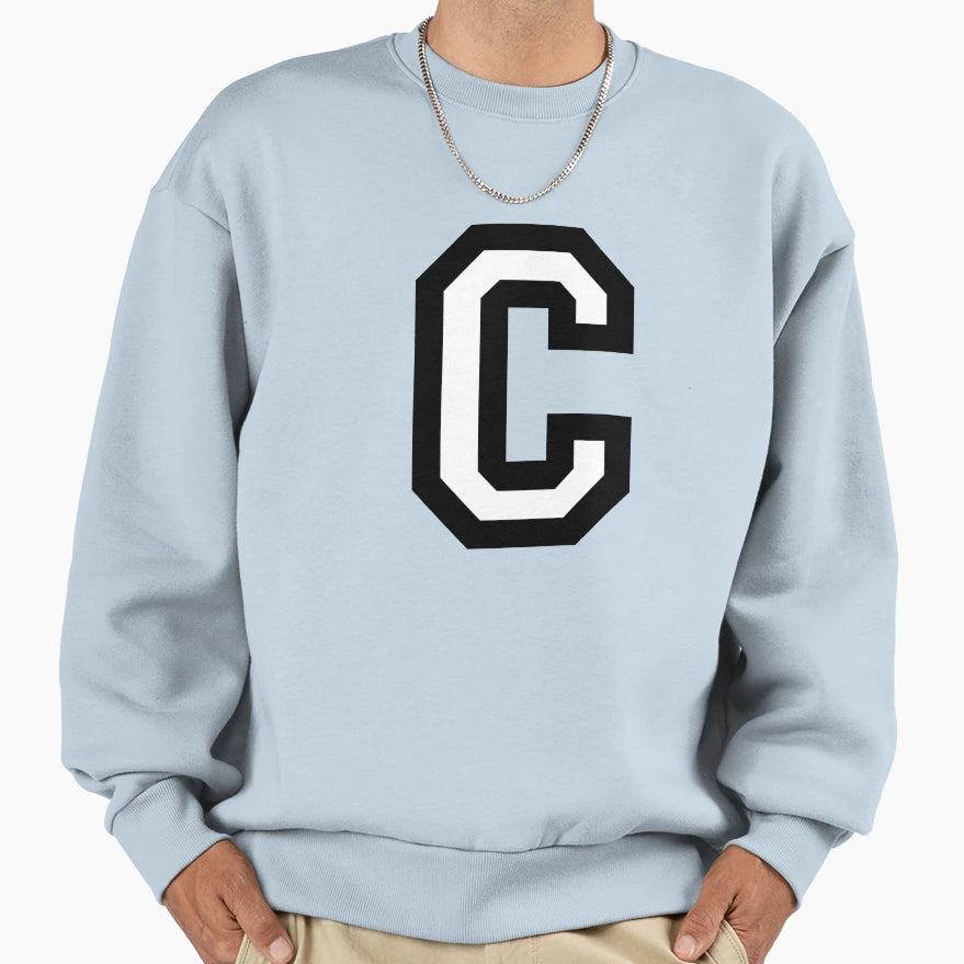 Letter C Two Color Sweatshirt - Unique Graphic Unisex - T-Shirt, Sweatshirt, Hoodie