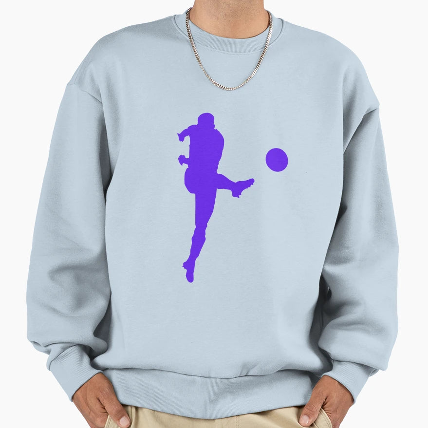 Football Blue Shooting Player Ball Sweatshirt - Custom Art Print Men Women - T-Shirt, Sweatshirt, Hoodie