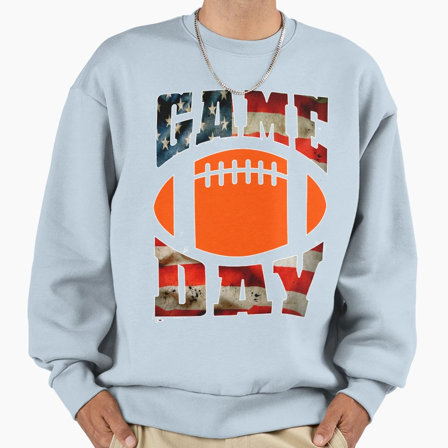 Game Day Ball American Football Sweatshirt - Graphic Print Men Women - T-Shirt, Sweatshirt, Hoodie