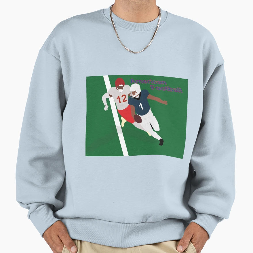 Players While Playing American Football Sweatshirt - Unique Graphic Unisex - T-Shirt, Sweatshirt, Hoodie