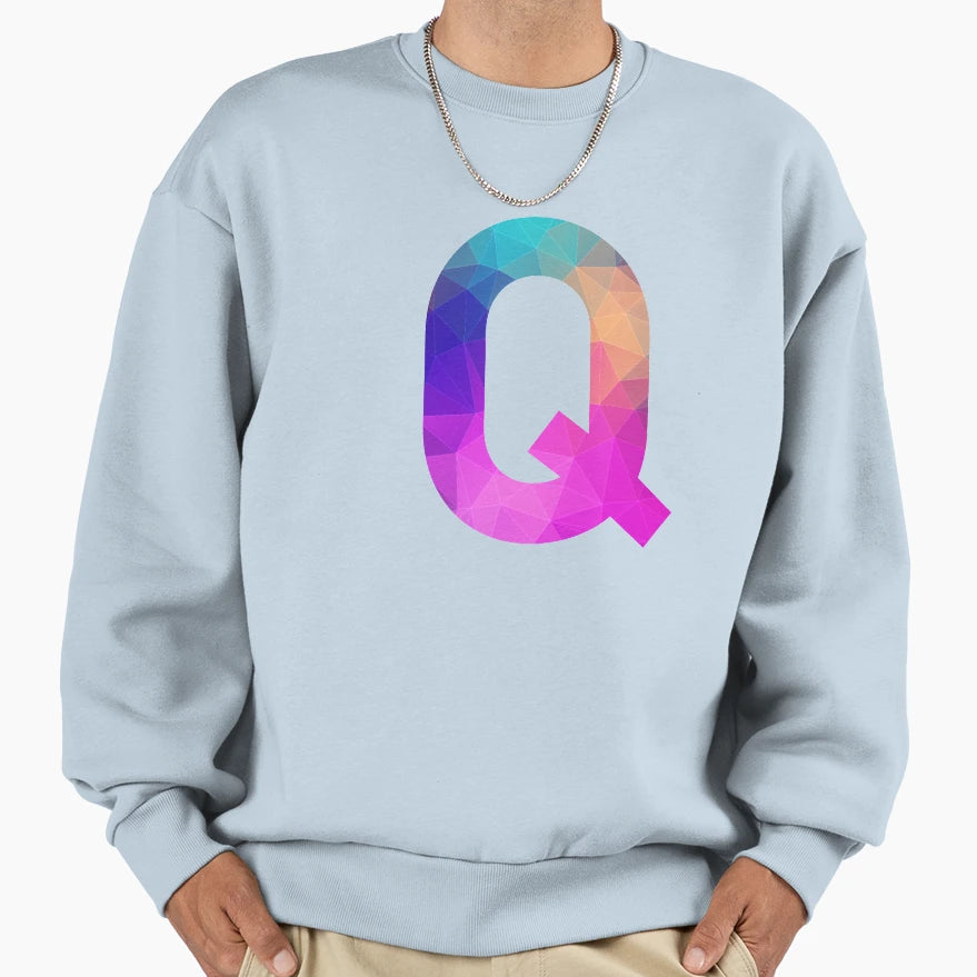 Letter Q Capital Alphabet Q Sweatshirt - Novelty Apparel for Adults - T-Shirt, Sweatshirt, Hoodie