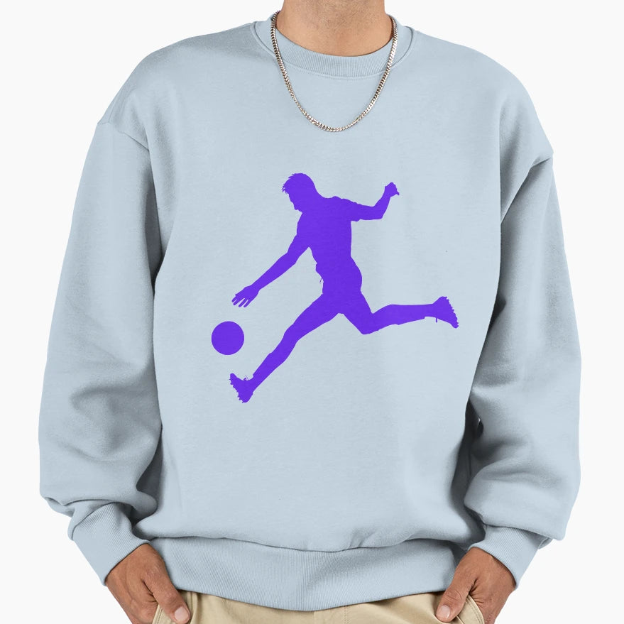 Football Blue Shooter Player Sweatshirt - Aesthetic Graphic for Adults - T-Shirt, Sweatshirt, Hoodie