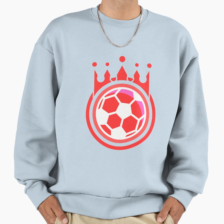 Football Red Crown Ball Football Sweatshirt - Graphic Print for Adults - T-Shirt, Sweatshirt, Hoodie