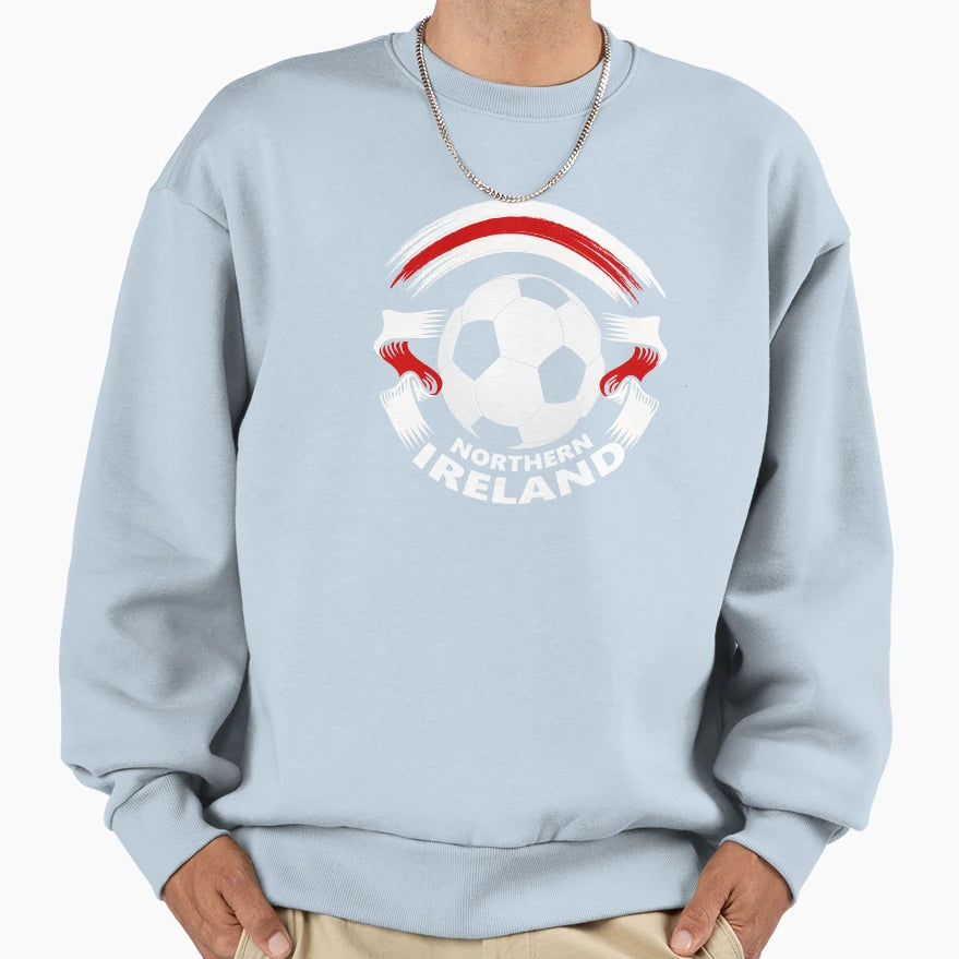 Northern Ireland Football Soccer Fan Sweatshirt - Aesthetic Graphic Unisex - T-Shirt, Sweatshirt, Hoodie