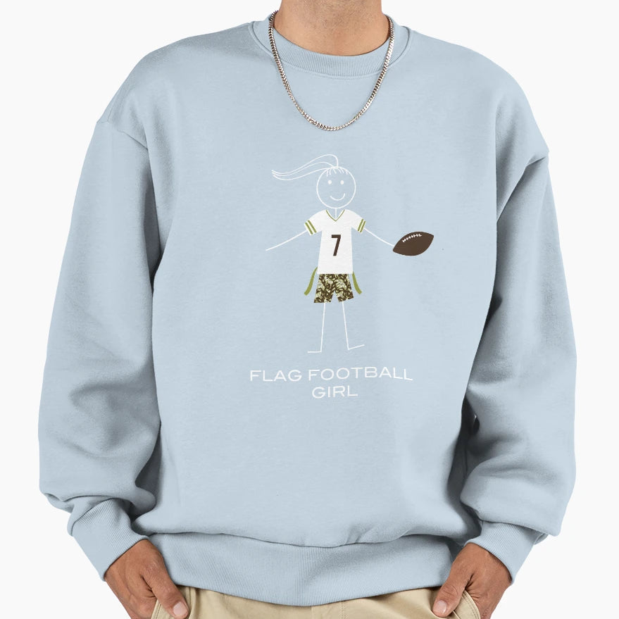 Funny Womens Flag Football Sweatshirt - Casual Everyday Wear for Adults - T-Shirt, Sweatshirt, Hoodie