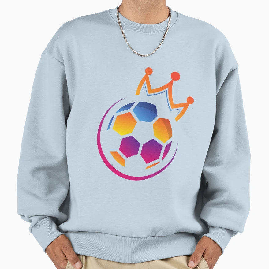 Football Colourful Crown Ball Sweatshirt - Trendy Graphic for Adults - T-Shirt, Sweatshirt, Hoodie