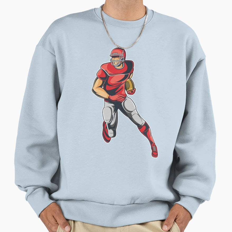 Football Player Sweatshirt - Aesthetic Graphic for Adults - T-Shirt, Sweatshirt, Hoodie