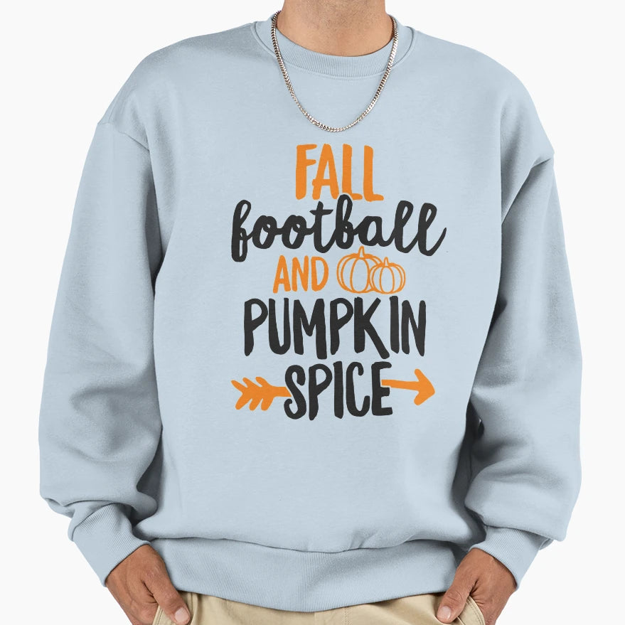 Fall Football And Pumpkin Spice T-Shirt - Graphic Print for Adults - T-Shirt, Sweatshirt, Hoodie