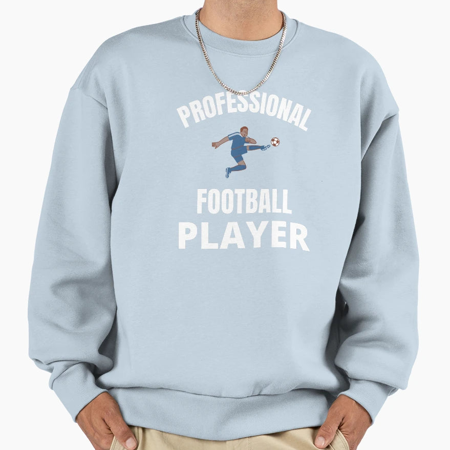 Professional Football Player Sweatshirt - Minimalist Print for Adults - T-Shirt, Sweatshirt, Hoodie