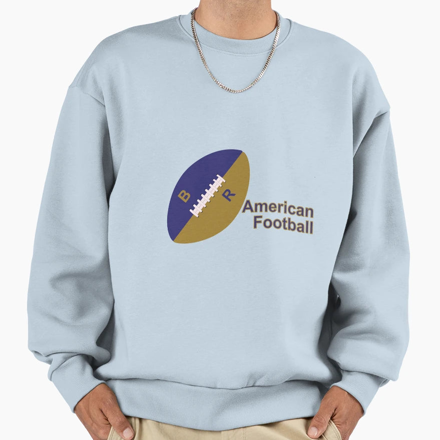 American Football Ball Text Sweatshirt - Custom Art Print Men Women - T-Shirt, Sweatshirt, Hoodie