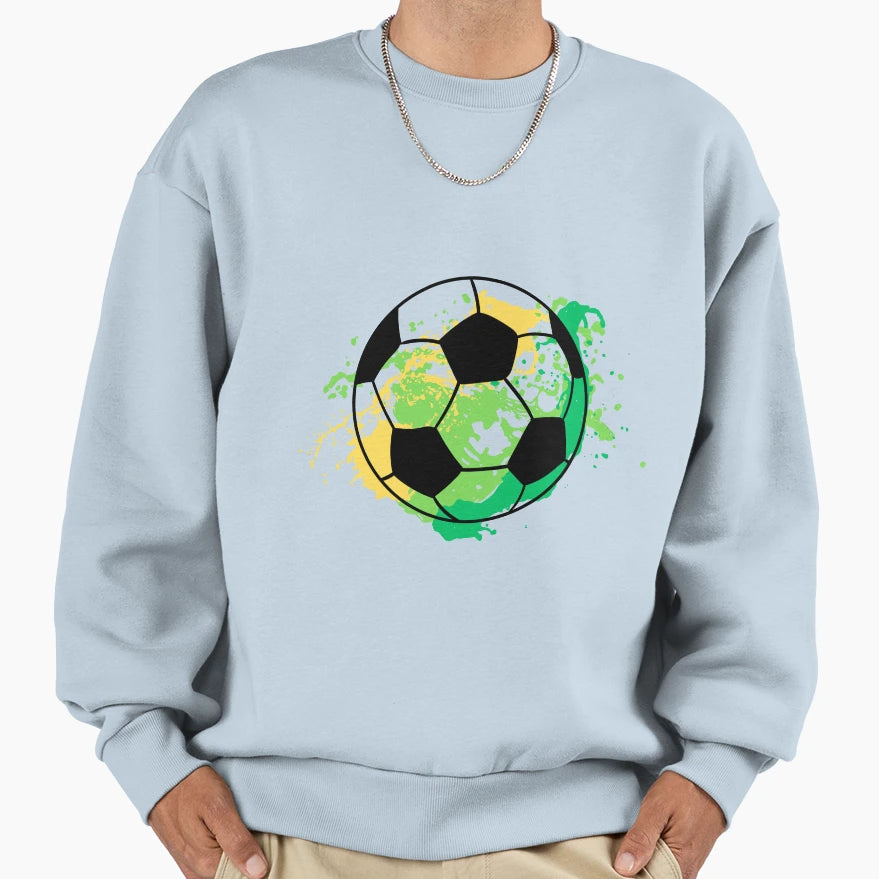 Football Green Splash Ball Sweatshirt - Casual Everyday Wear Men Women - T-Shirt, Sweatshirt, Hoodie