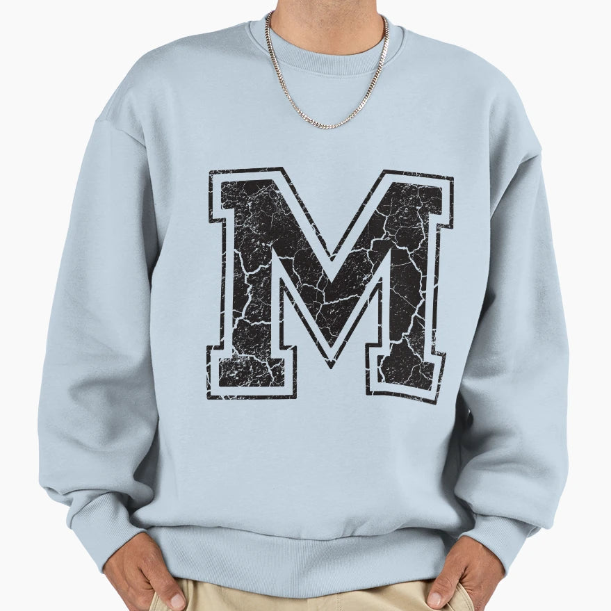 M Letter Sweatshirt - Streetwear Style for Adults - T-Shirt, Sweatshirt, Hoodie