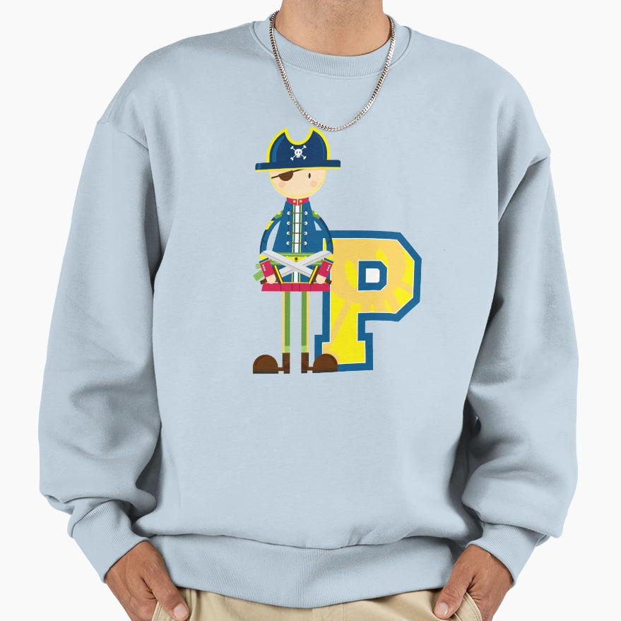 P Is Pirate Educational Illustration Sweatshirt - Aesthetic Graphic Unisex - T-Shirt, Sweatshirt, Hoodie