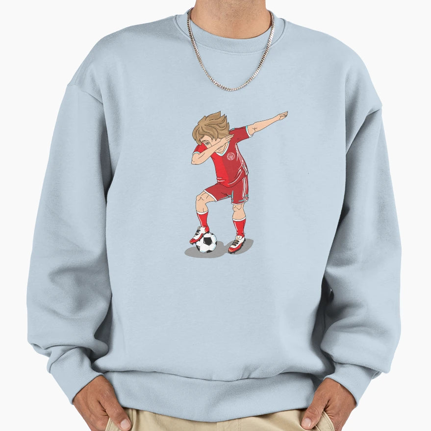 Denmark Footballer Dab Sweatshirt - Casual Everyday Wear for Adults - T-Shirt, Sweatshirt, Hoodie