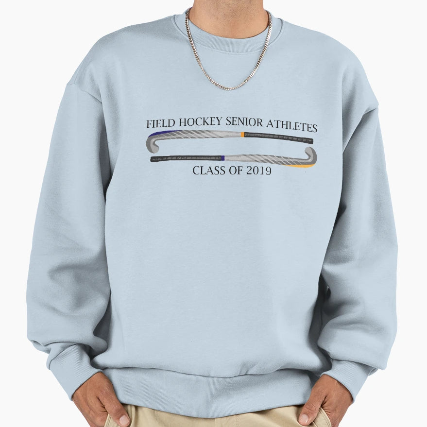 Field Hockey Senior Gift Sweatshirt - Minimalist Print Men Women - T-Shirt, Sweatshirt, Hoodie