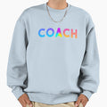 Coach Sports Logo Rainbow Motivation Sweatshirt - Graphic Print for Adults - T-Shirt, Sweatshirt, Hoodie