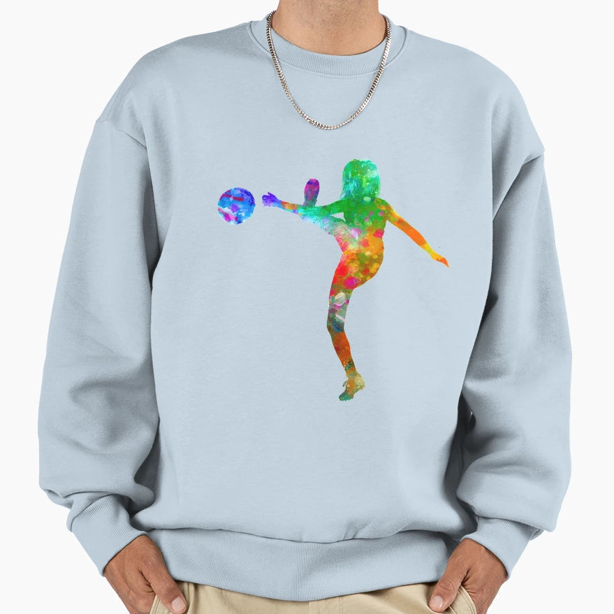 Soccer Player 17 Watercolor Sweatshirt - Custom Art Print for Adults - T-Shirt, Sweatshirt, Hoodie