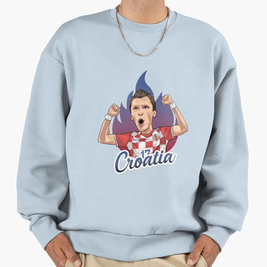 Croatia Soccer Mario Mandzukic Hns Sweatshirt - Minimalist Print for Adults - T-Shirt, Sweatshirt, Hoodie