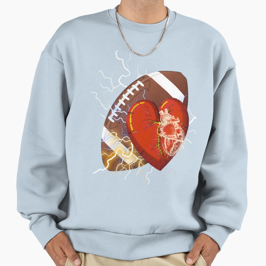 Heart Champion Football Sweatshirt - Graphic Print for Adults - T-Shirt, Sweatshirt, Hoodie