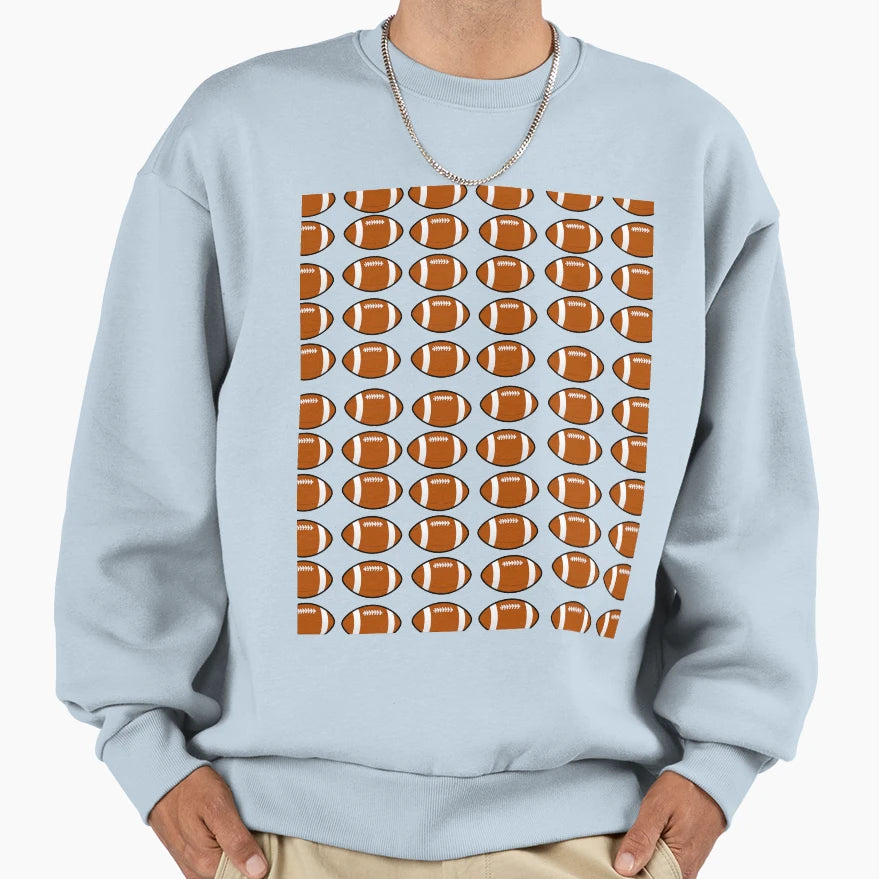 Game Day Glory Football Pattern T-Shirt - Minimalist Print Unisex - T-Shirt, Sweatshirt, Hoodie