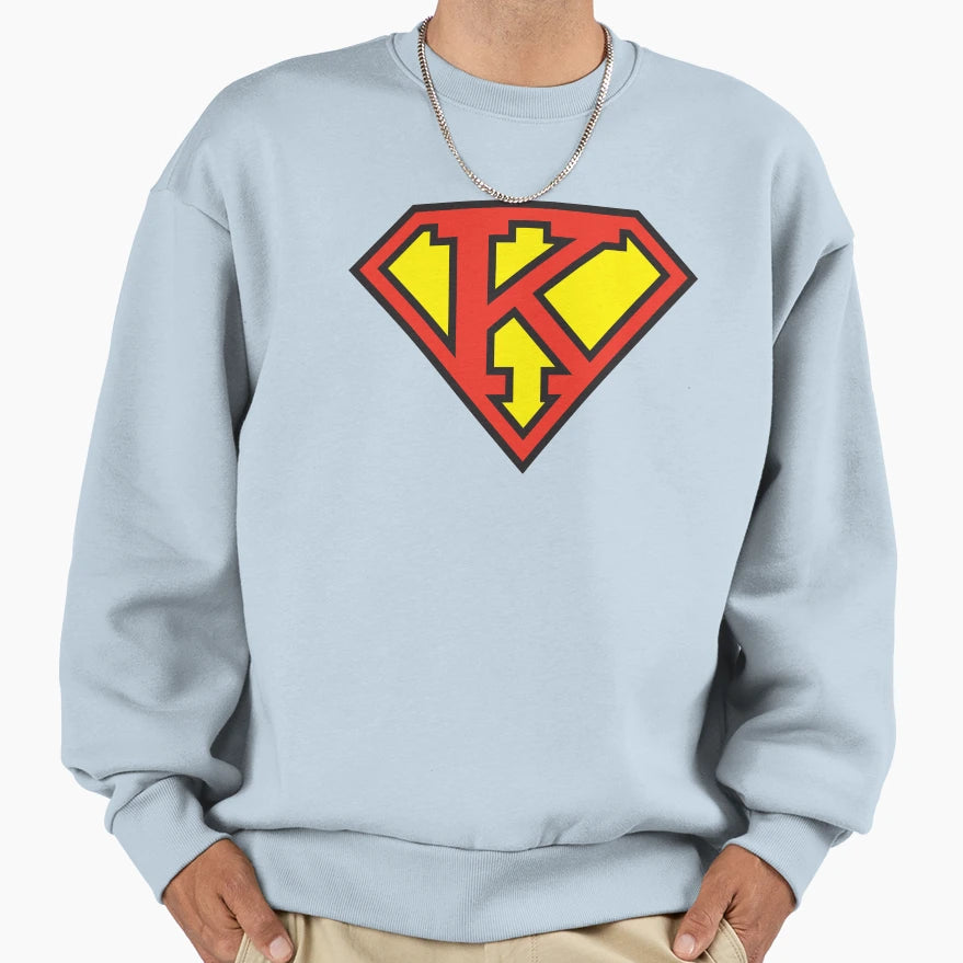 Super Initials K Sweatshirt - Trendy Graphic Men Women - T-Shirt, Sweatshirt, Hoodie