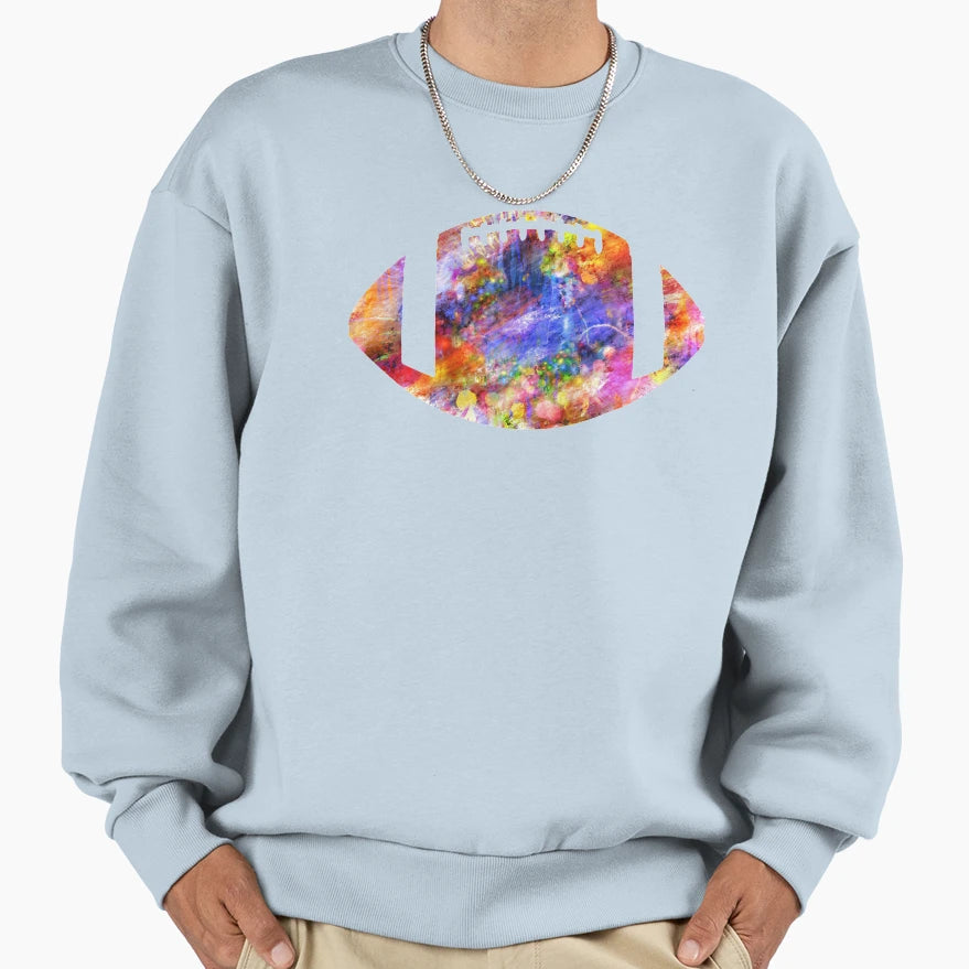 Colorful American Football Funny Sweatshirt - Graphic Print for Adults - T-Shirt, Sweatshirt, Hoodie