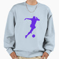 Football Blue Running Player Ball Sweatshirt - Novelty Apparel for Adults - T-Shirt, Sweatshirt, Hoodie