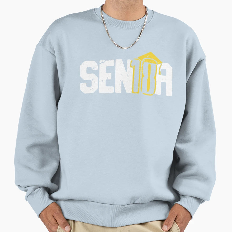 Senior 2018 Sen18R Graduation Cap Sweatshirt - Fun Novelty Design Unisex - T-Shirt, Sweatshirt, Hoodie