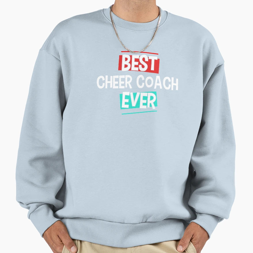 Best Cheer Coach Ever Rectangles Sports Sweatshirt - Graphic Print Unisex - T-Shirt, Sweatshirt, Hoodie