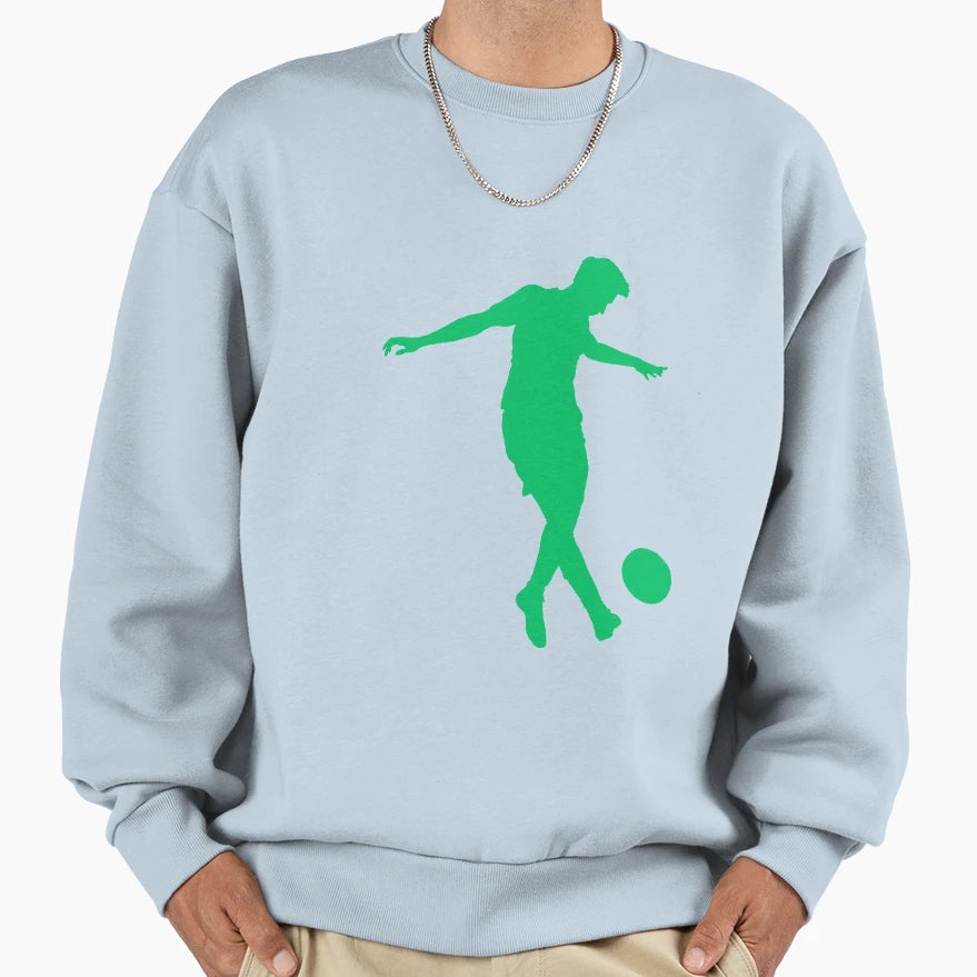 Football Green Dribble 2 Player Ball Sweatshirt - Aesthetic Graphic Unisex - T-Shirt, Sweatshirt, Hoodie