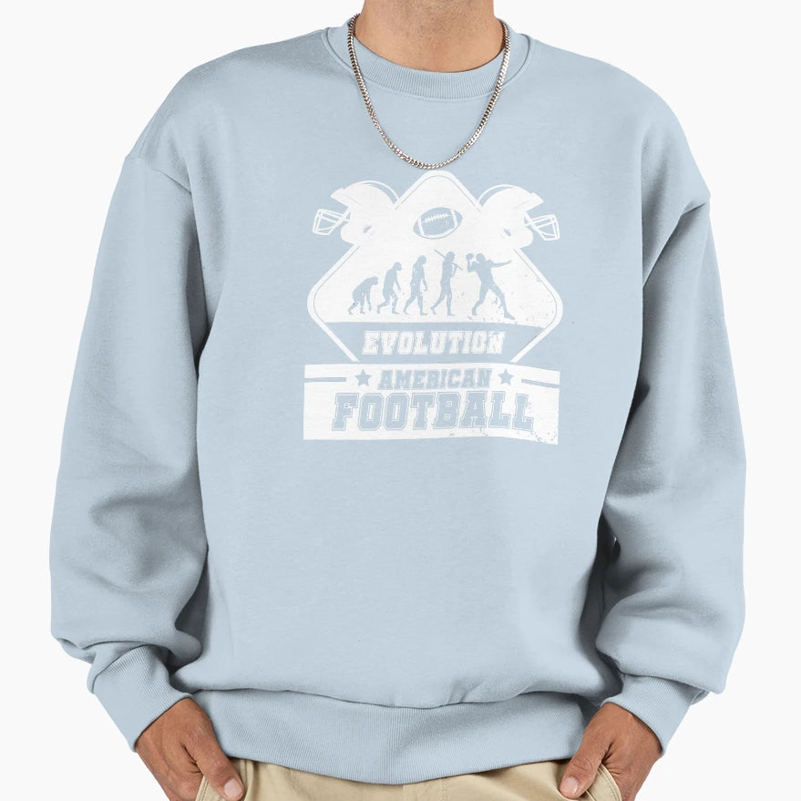 Evolution American Football Sweatshirt - Minimalist Print for Adults - T-Shirt, Sweatshirt, Hoodie