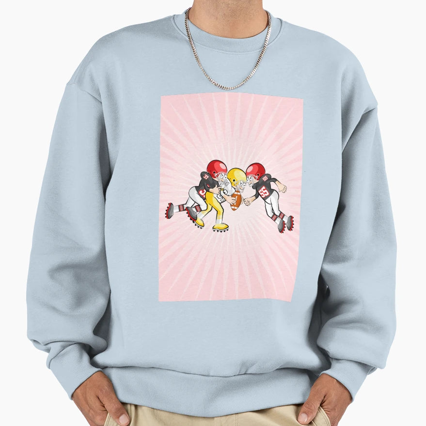 Three American Football Players Sweatshirt - Aesthetic Graphic for Adults - T-Shirt, Sweatshirt, Hoodie