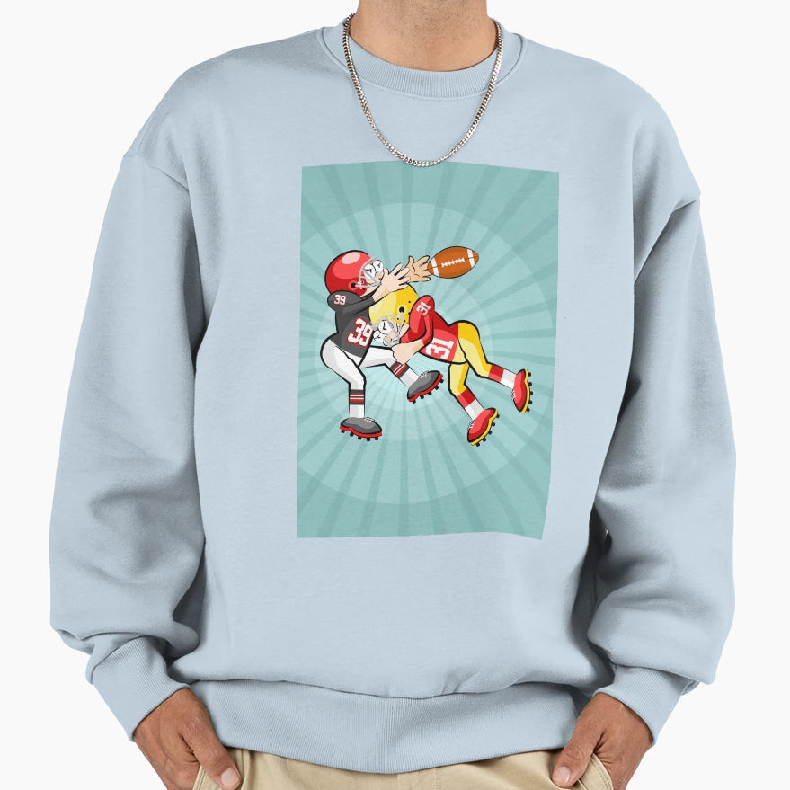 Football Player Receives Heavy Blow Sweatshirt - Graphic Print Men Women - T-Shirt, Sweatshirt, Hoodie